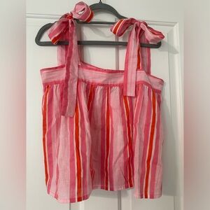 NWT SZ Blockprints Emma tank in Barbie Pink & Ferrari Red